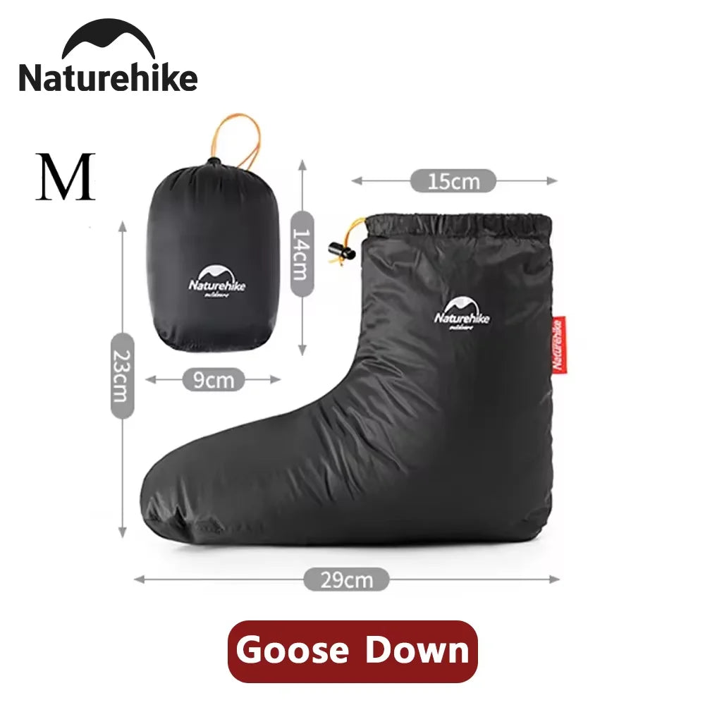 Naturehike Winter Warm Down Shoes Cover Outdoor -15℃~0℃ Waterproof Windproof Goose Duck Down Thermal Feet Cover Unisex Down Boot exovai.com