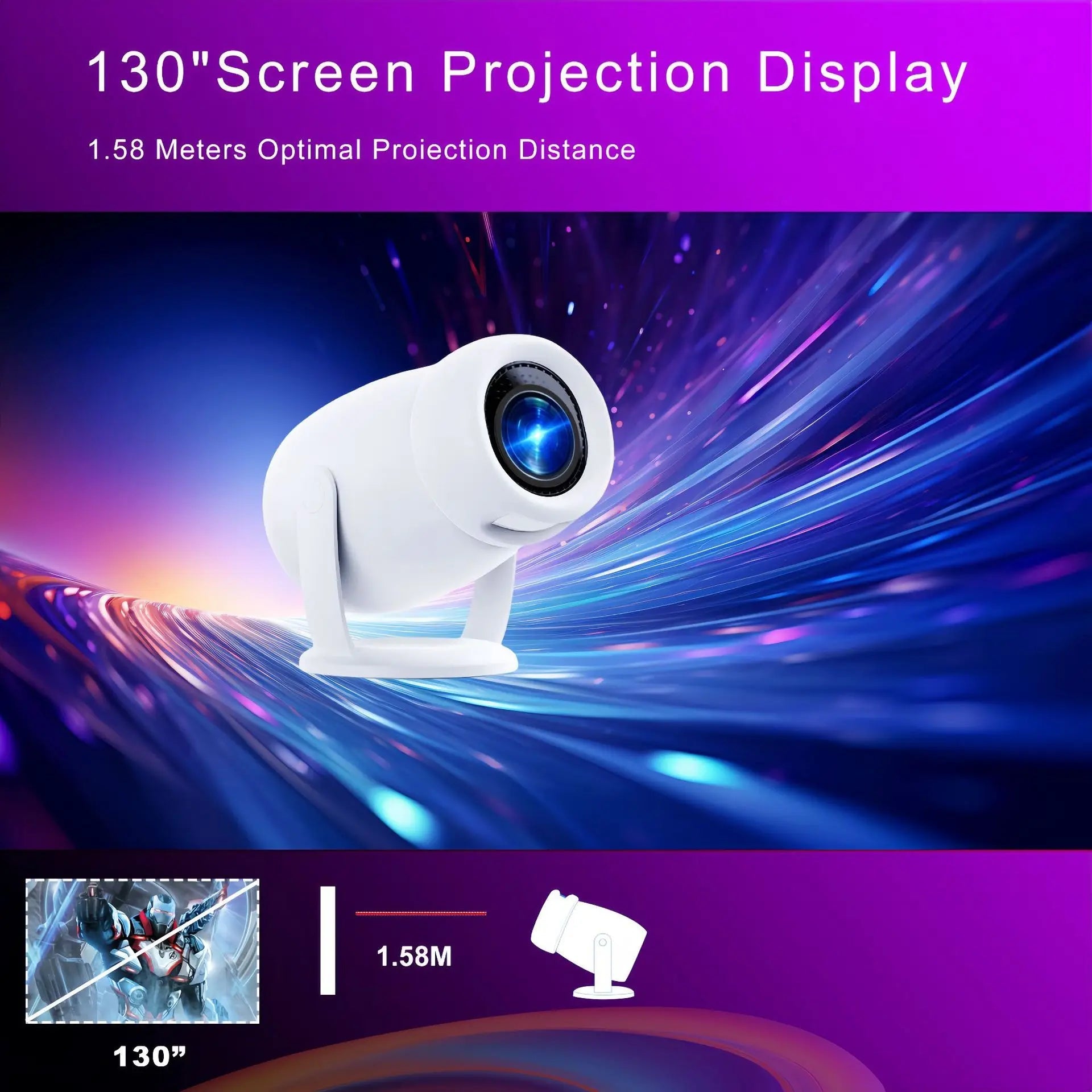 Xiaomi HD Mini Projector 4K Wifi6 Android 12 300 ANSI Dual Home BT5.0 1280*720P Portable Cinema Video Movie Player Home Theater exovai.com
