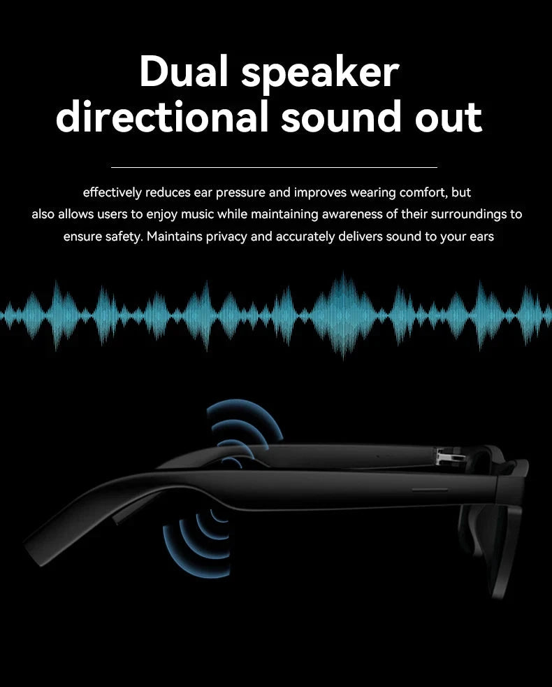 LAXASFIT 2025 New Men's Smart Glasses Women's Bluetooth Glasses Voice Call Control Music UV Polarized Sunglasses exovai.com