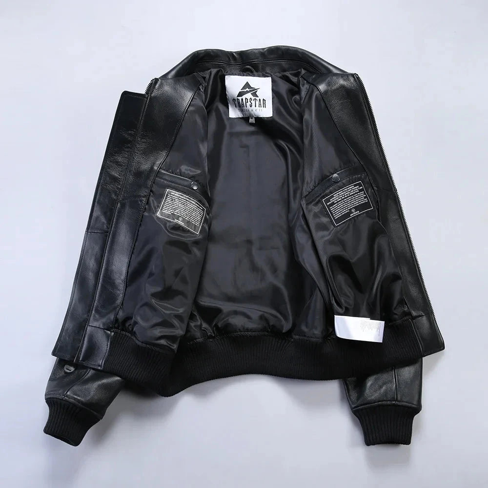 AVIREX Genuine French Lamb Leather Jacket Men's US Size Flight Suit Sports Casual Coat Tops exovai.com