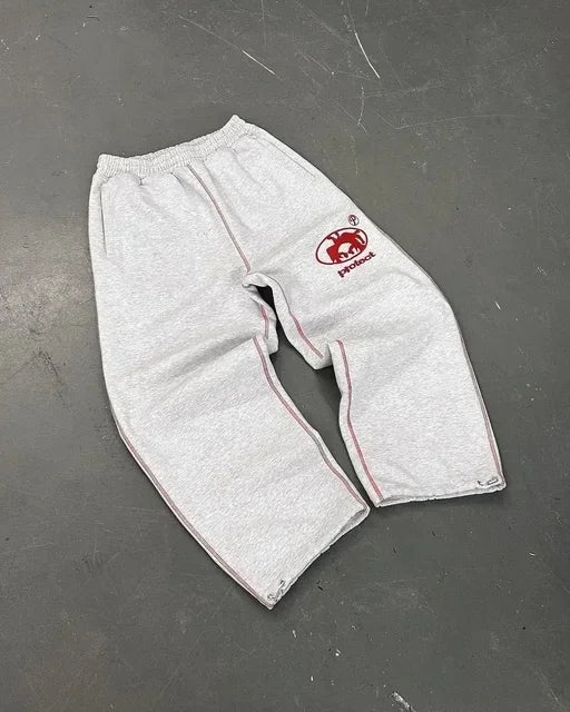 American Retro Striped Knitted Pants Men Y2k Street Harajuku Trendy Brand Oversized Trousers Loose Casual Wide Leg Pants Women exovai.com