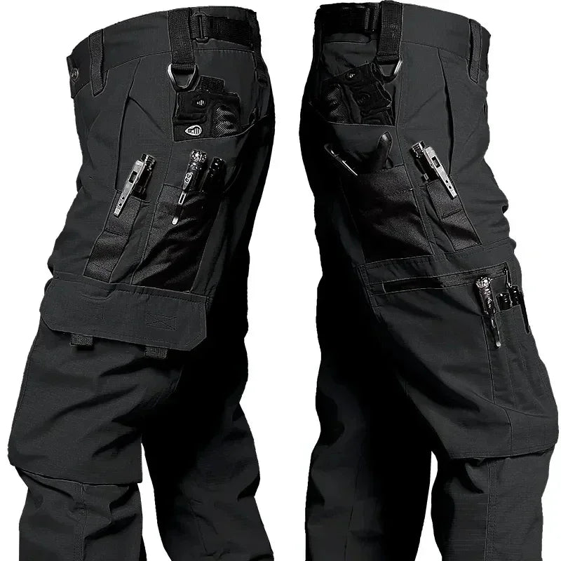 2024 Men's Tactical Pants Outdoor Work Casual Cargo Trousers Waterproof Multi-pocket Wear-Resistant Outdoor Training Trousers exovai.com