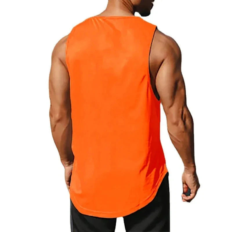 Summer Men's Gym Tank Top Fitness Training Clothing Quick-drying Loose Bodybuilding Sleeveless Shirt Men Fashion Basketball Vest exovai.com