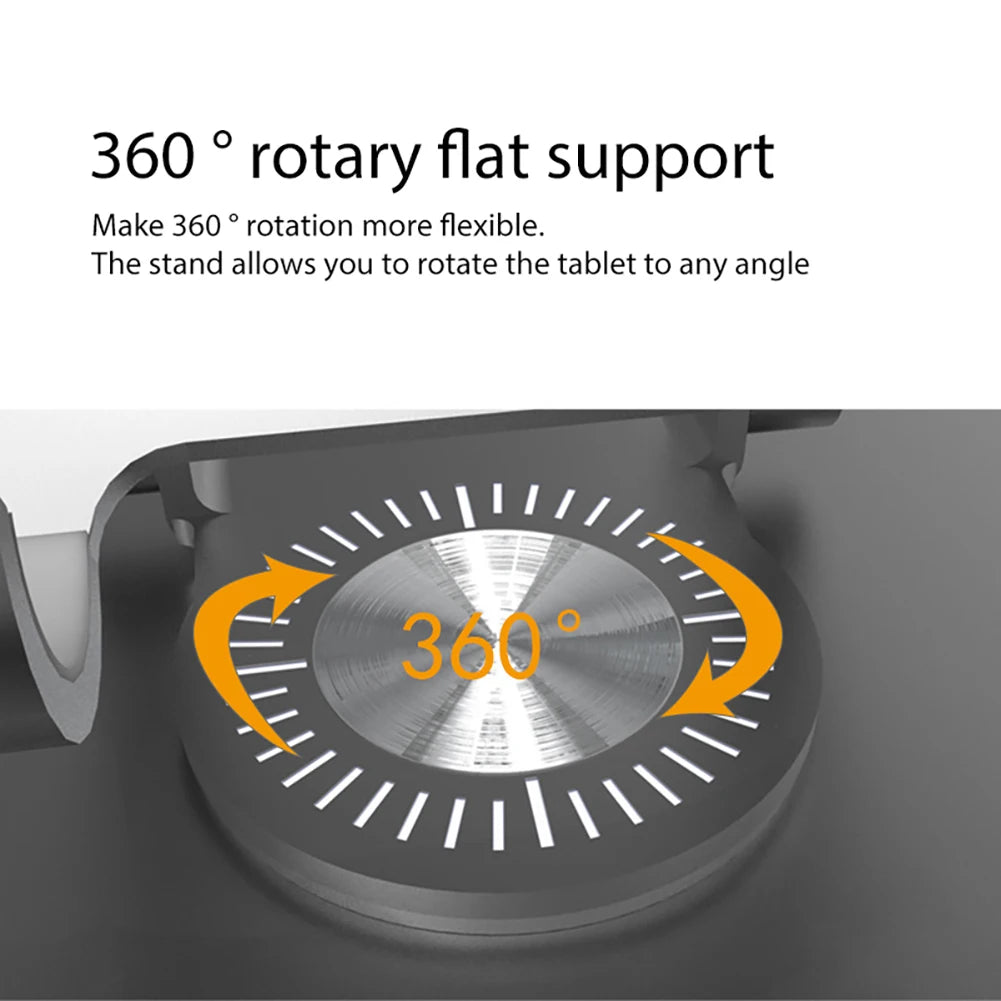 Foldable Mobile Phone Holder 360 Degree Rotating Hollowed Tablet Riser Anti Slip Tablet Holder Height Adjustable for 4.7-12 Inch exovai.com