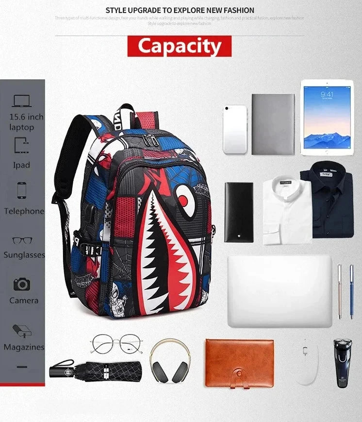 Anti-theft Backpack Men Waterproof Rucksack Backpacks for Women of Fabric Casual Travel Backpack Senior School Student Schoolbag exovai.com