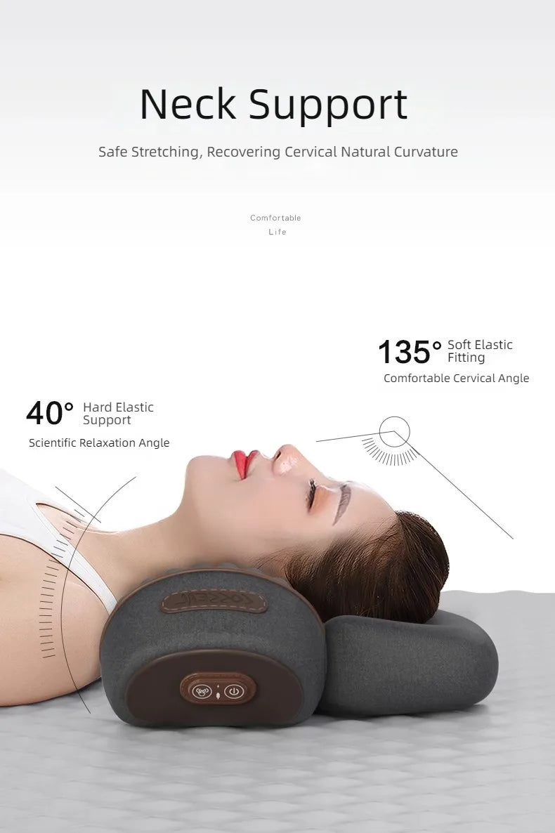 Hot Cervical Pillow Spine Sleeping Neck Massager Spine Non-traction Heating Compress Neck Masajeador Pillow Relaxation Treatment exovai.com