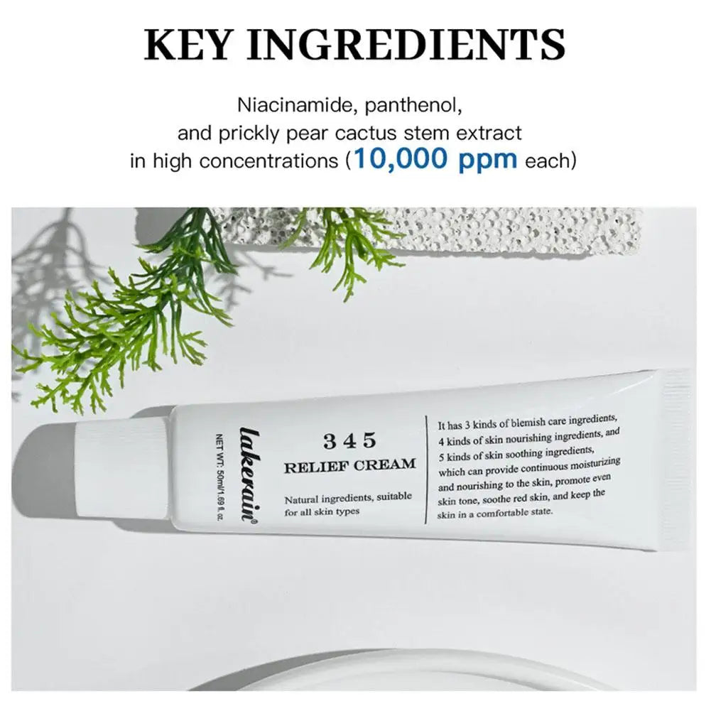 345 Relief Cream Face Moisturizer Cream Nourish Soothing Skin Repair Clean Acne For Oily Skin, Hydrating Facial Lotion Skincare exovai.com