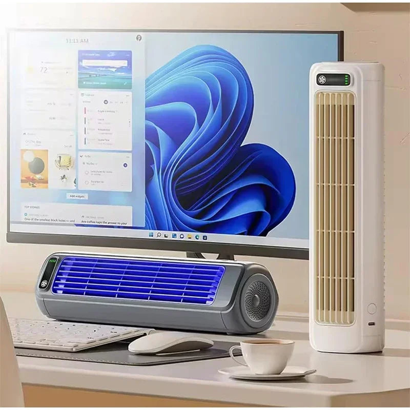 Wall Mounted Air Conditioning Fan Silent Rechargeable Convenient Cooling Electric Fan Home Kitchen Bathroom No Drilling Fan exovai.com