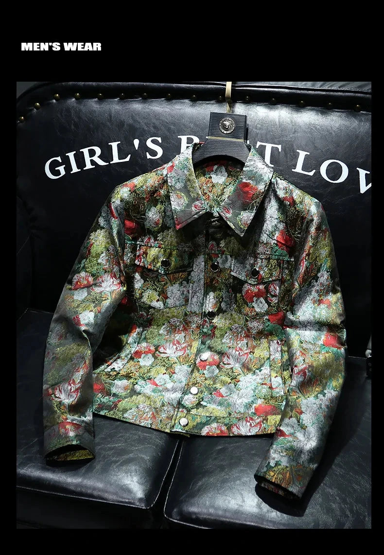 2025 Autumn Winter Men's Jacket Lapel Long Sleeve Casual Jackets Male Luxury Jacquard Social Business Outwear Windproof Coats exovai.com