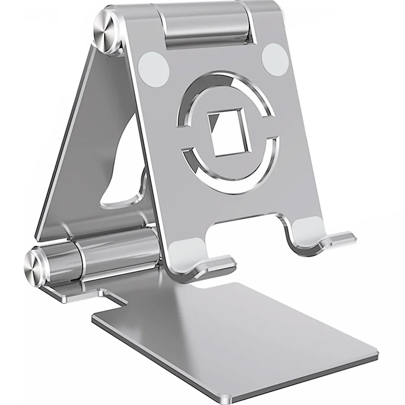 Foldable Mobile Phone Holder 360 Degree Rotating Hollowed Tablet Riser Anti Slip Tablet Holder Height Adjustable for 4.7-12 Inch exovai.com