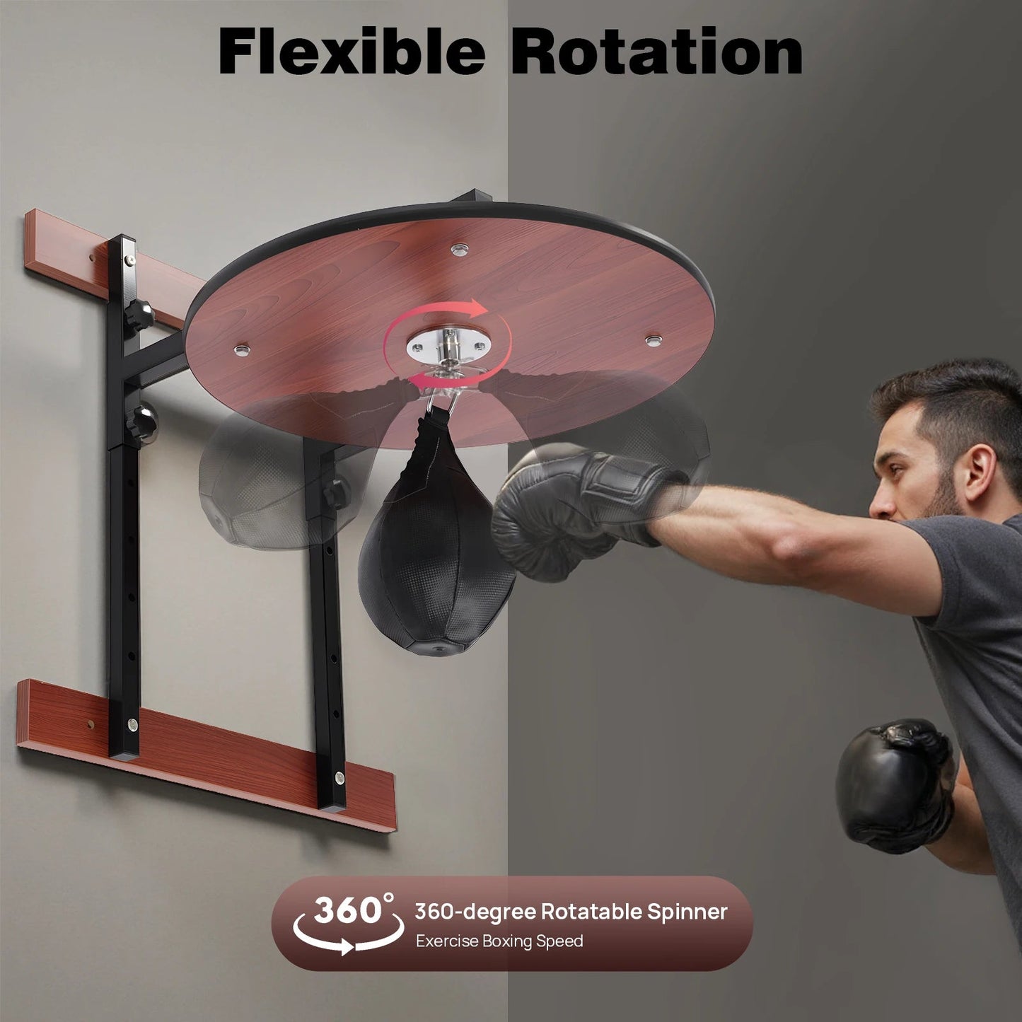Heavy Duty Adjustable Speed Bag Platform Kit,Professional Wall Mounted Punching Ball Speed Bag Kit for Boxing Training, Exercise exovai.com