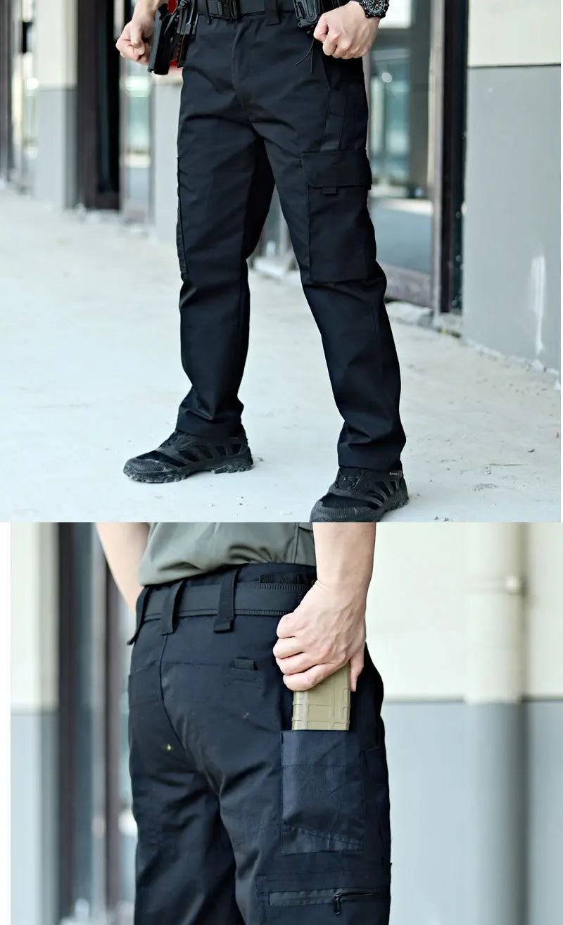 2024 Men's Tactical Pants Outdoor Work Casual Cargo Trousers Waterproof Multi-pocket Wear-Resistant Outdoor Training Trousers exovai.com