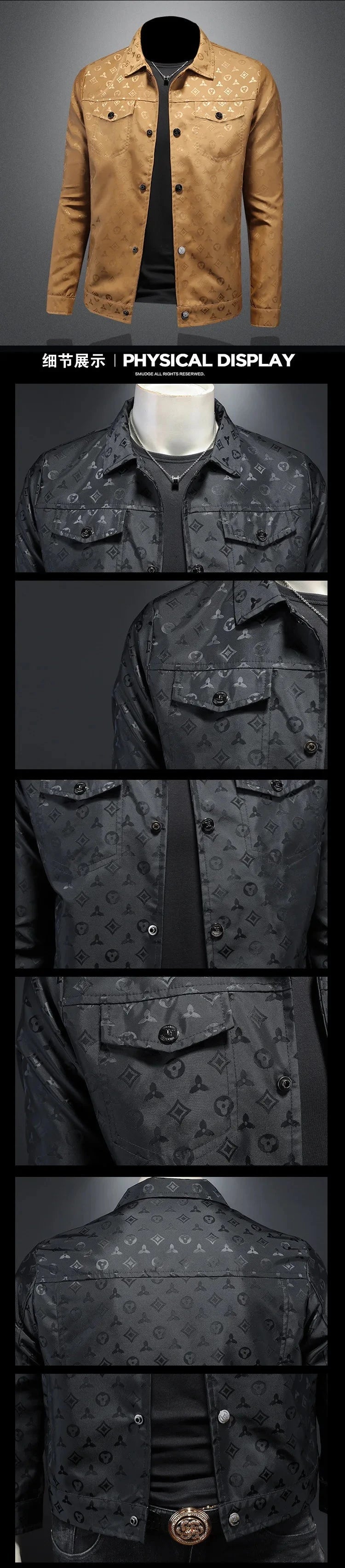 Men's Autumn Jacket Printed Flower Lapel Slim Fit Thin Casual Trendy High Quality Large Size exovai.com