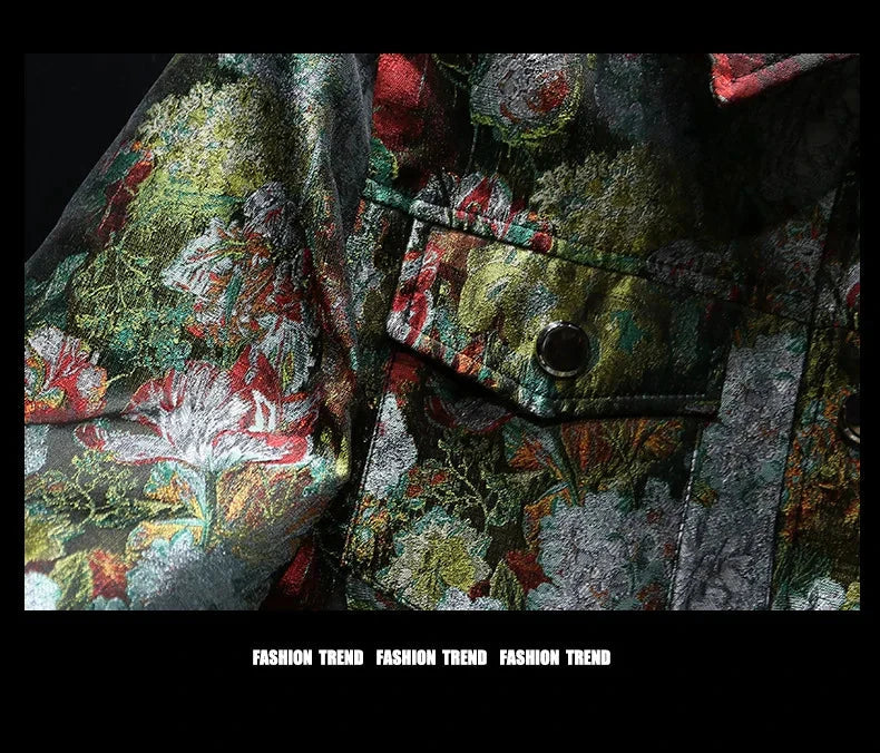 2025 Autumn Winter Men's Jacket Lapel Long Sleeve Casual Jackets Male Luxury Jacquard Social Business Outwear Windproof Coats exovai.com