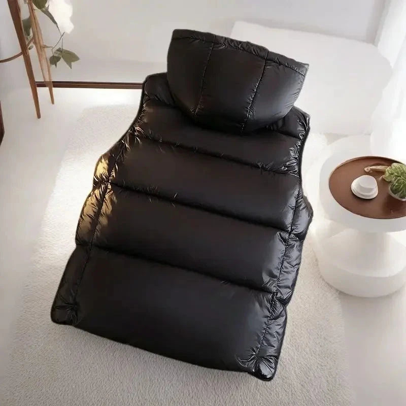 Couples Thickened down Cotton Vest Men's Autumn Winter Cold Resistance Fashion Outerwear Large Size Jacket Shoulder Backless exovai.com