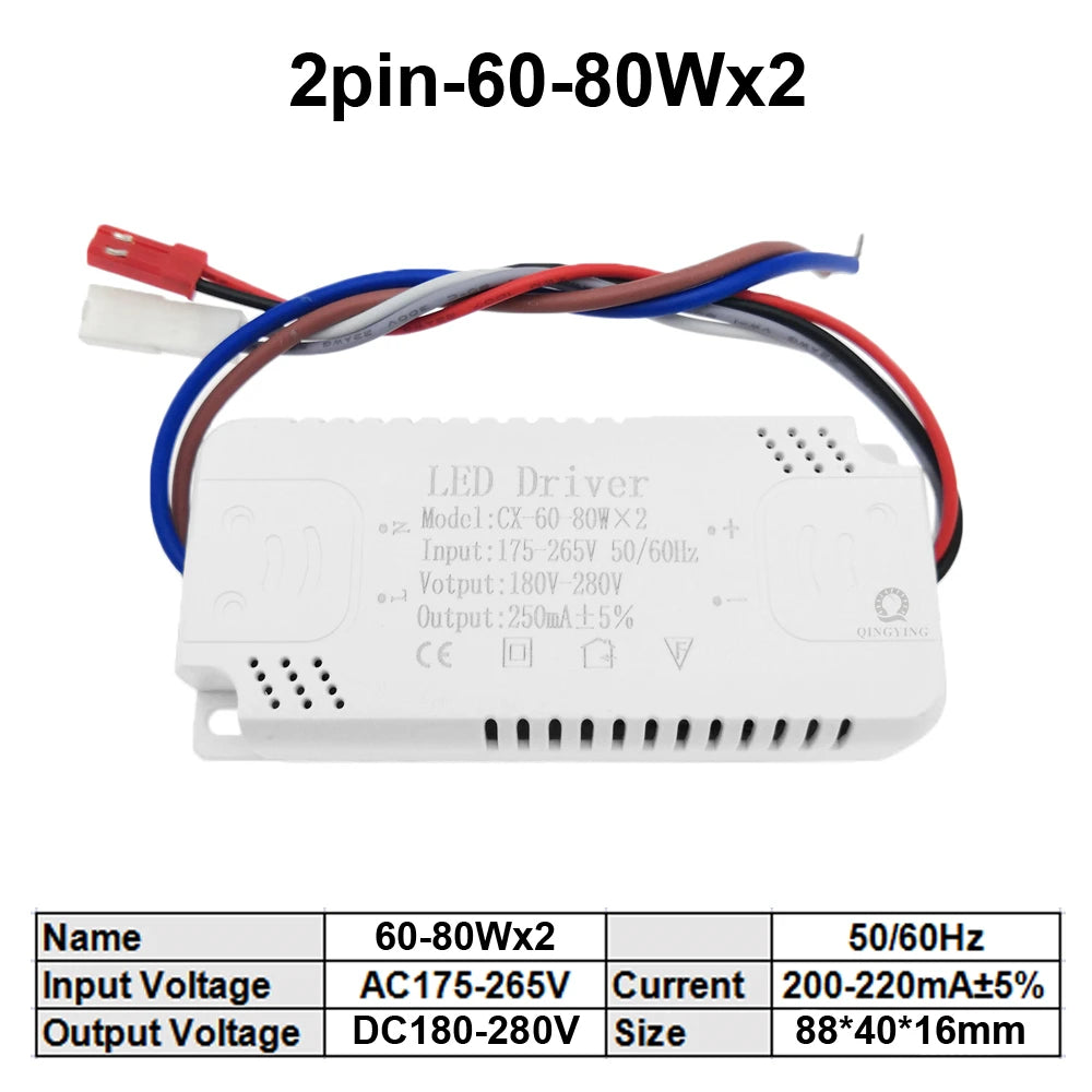 8W-160W LED Driver 3 color Adapter For LED Lighting AC220V Non-Isolating Transformer For Ceiling Light Chandelier Replacement exovai.com