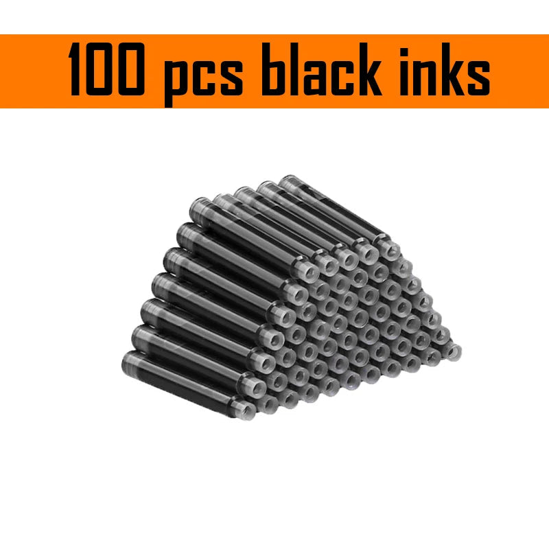 53Pcs Fountain Pen Set School Student Pens Replacable Ink Set Black/Blue/Red ink 0.38 mm Office Writing Supplies Stationery exovai.com