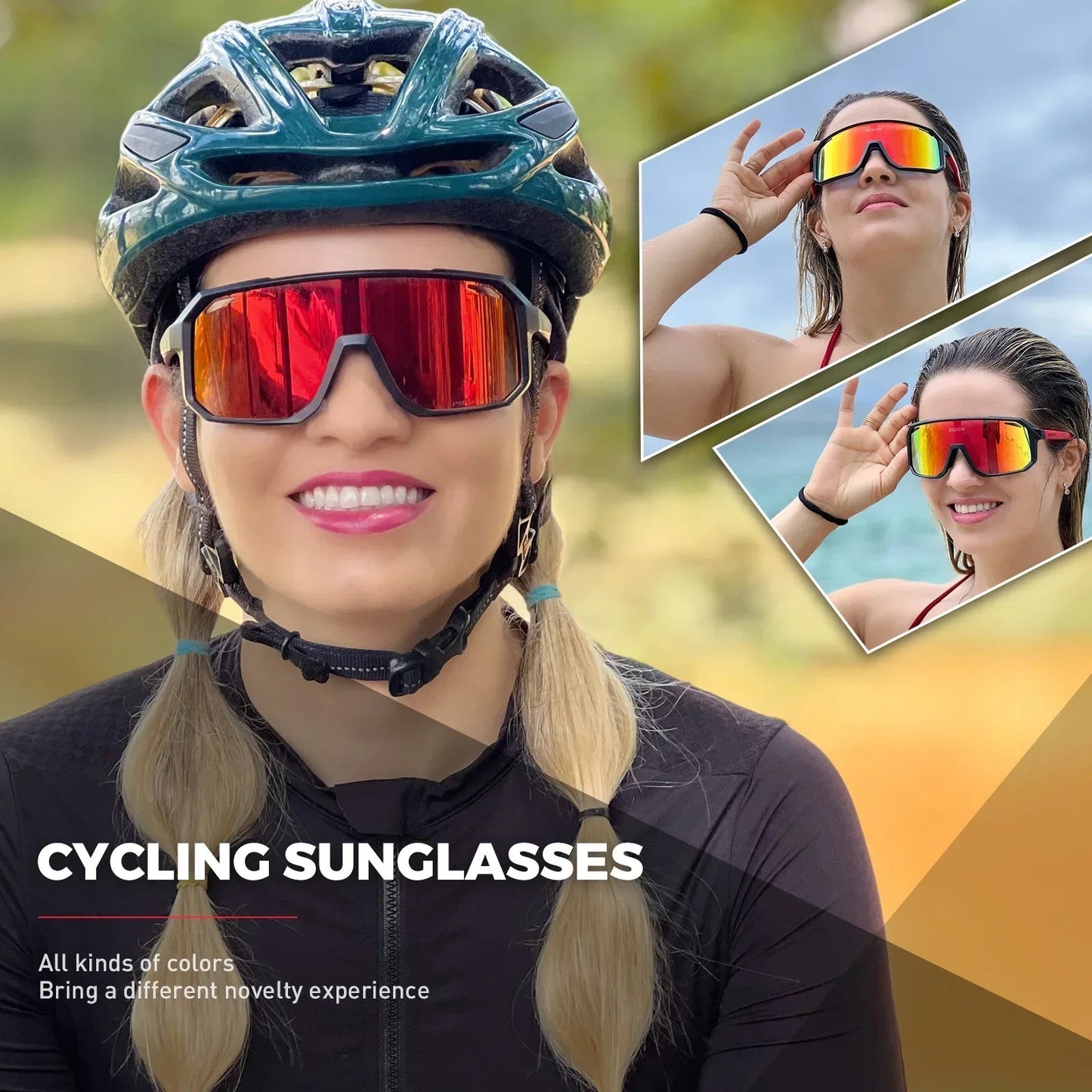 SCVCN Cycling Glasses Bike Mountain Bicycle Hiking Camping Golf UV400 Sunglasses Sport Protection Glasses for Men Women Baseball exovai.com