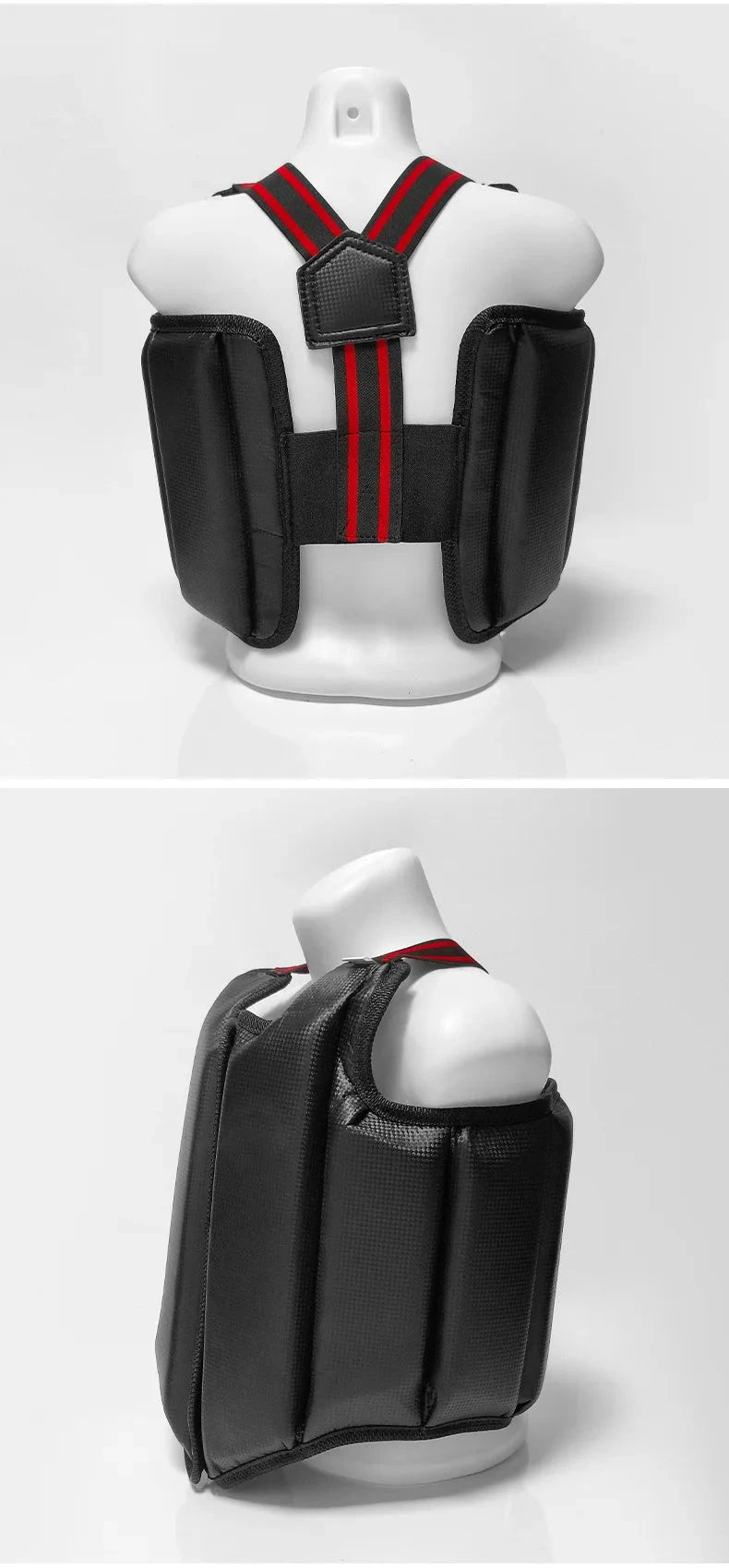 Sanda Chest Guard Taekwondo Karate PU Leather Open Chest Protector Training Competition Protective Gear Black Chest Guard Unisex exovai.com