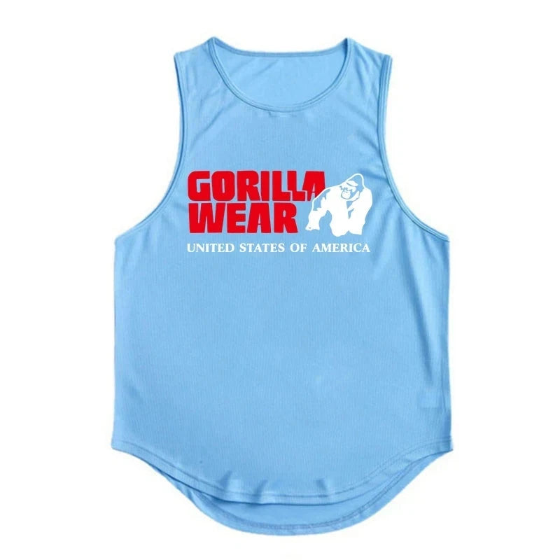 Gym Top Men Men's Clothing Fitness Clothes Shirt Bodybuilding Vests Man Vest Singlet Singlets Muscular Stringer T-shirts Tops exovai.com