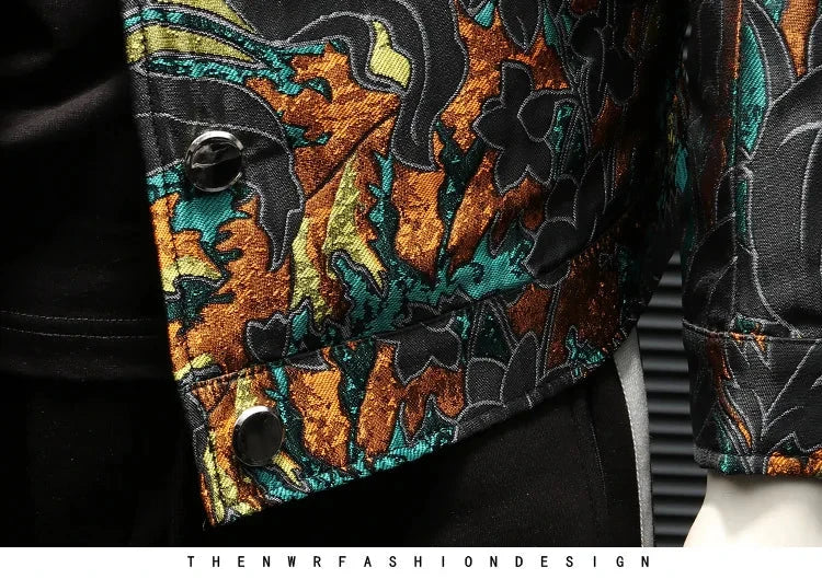 High Quality Jacquard Jacket Men Luxury Embroidery Bomber Jacket Fashion Casual Business Outwear Coats Men Clothing 2025 Spring exovai.com