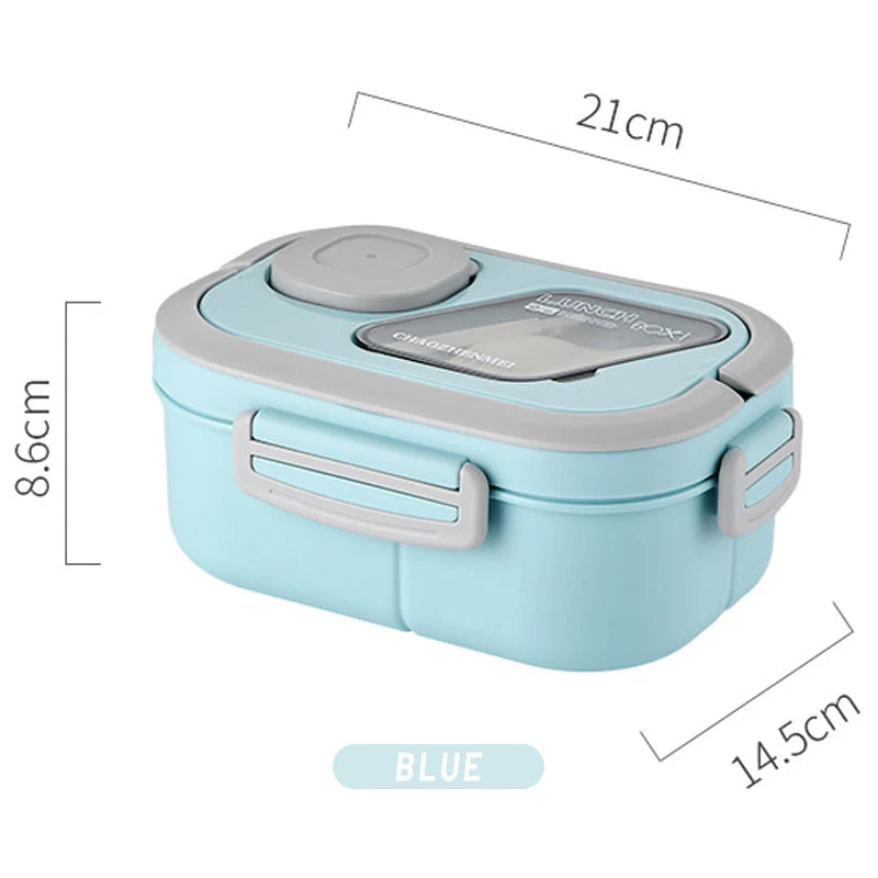 Portable Lunch Box Compartment Wheat Straw Bento Carrying Handle Box Reusable Tableware Containers Meal Snack Food Containers exovai.com
