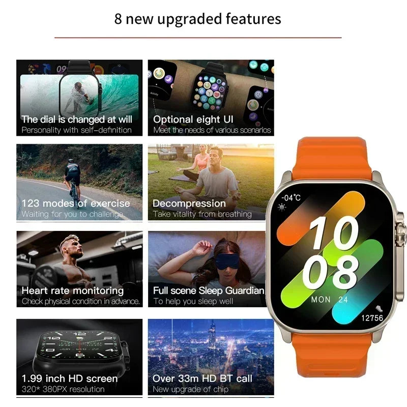 2025 New Smart Watch Series 10 Screen Bluetooth Call Heart Rate Blood Pressure GPS Smartwatch for Android IOS Sports Watch exovai.com