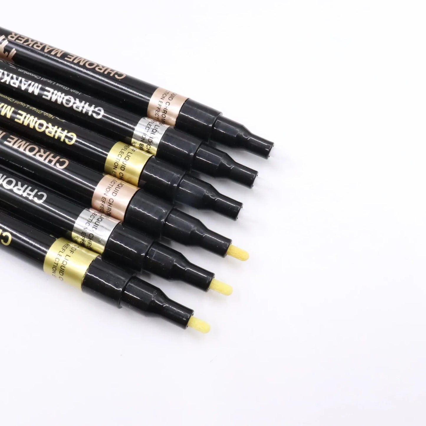 4PCS Chrome Permanent Paint Marker Pens, Mirror Reflective Chrome Sharp Tip And Round Tip, Golden Silvery Coppery Mirror Markers exovai.com