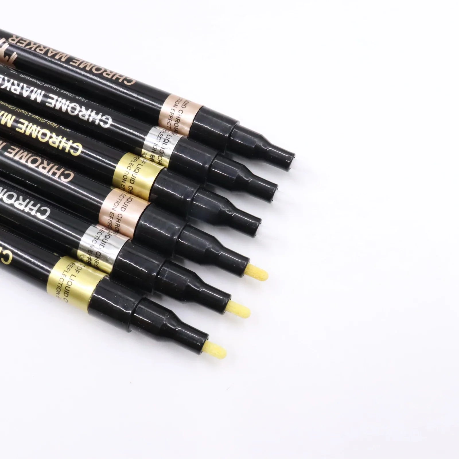 4PCS Chrome Permanent Paint Marker Pens, Mirror Reflective Chrome Sharp Tip And Round Tip, Golden Silvery Coppery Mirror Markers exovai.com