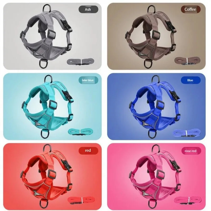 Reflective Cat Harness and Leash Sets Breathable Mesh Pet Harnesses for Small Dogs Cats Kitten Accessories collier chat exovai.com