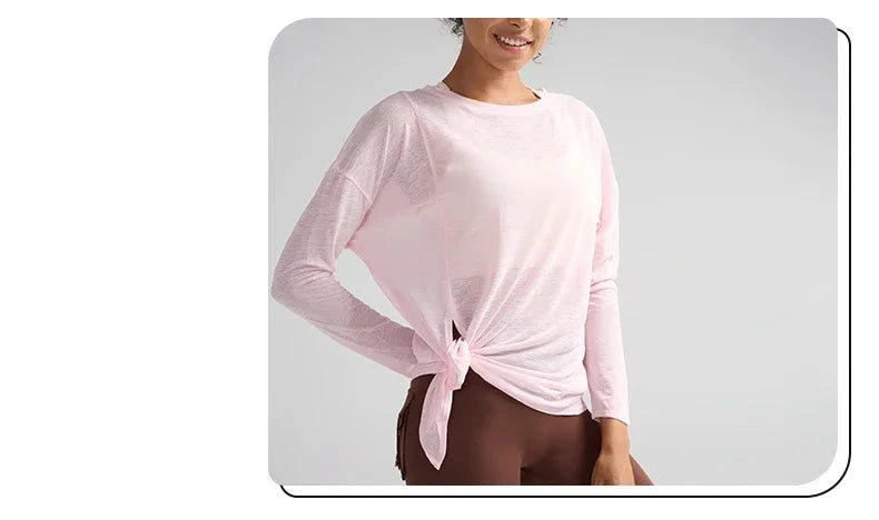 Gym Sports Tops Workout T-shirts Women Yoga Clothing Running Loose Slim Quick Dry Training Long Sleeve Blouse Fitness Tops👚 exovai.com