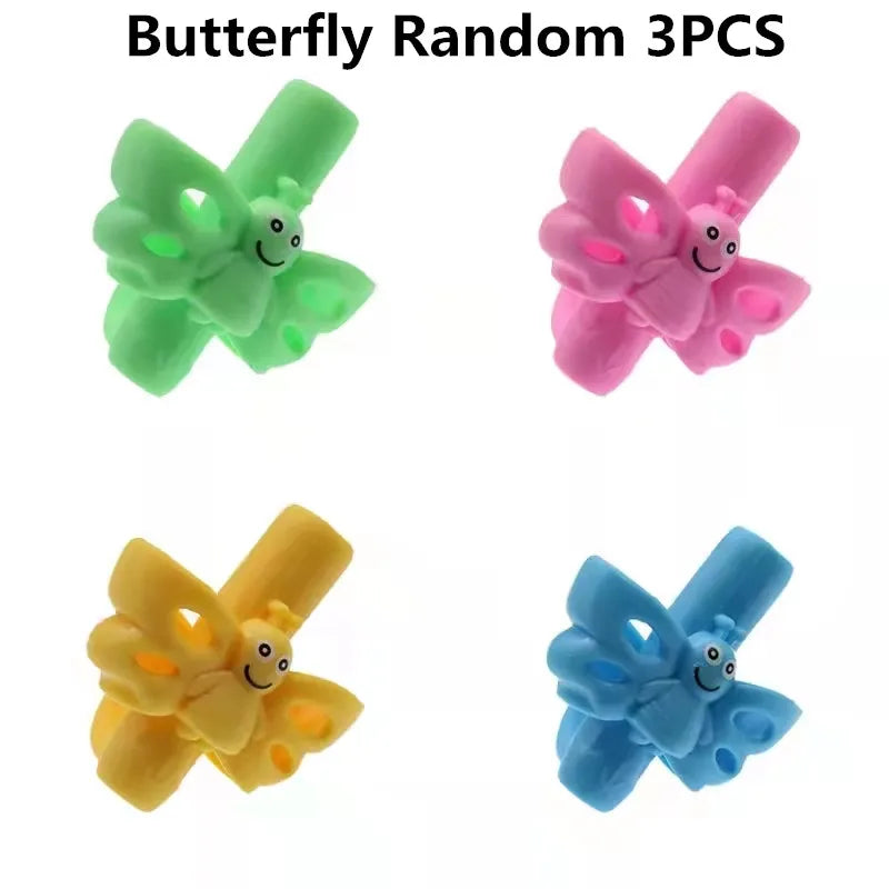 1/3pcs Children Writing Pencil Pan Holder Kids Learning Practise Silicone Pen Aid Grip Posture Correction Device for Students exovai.com