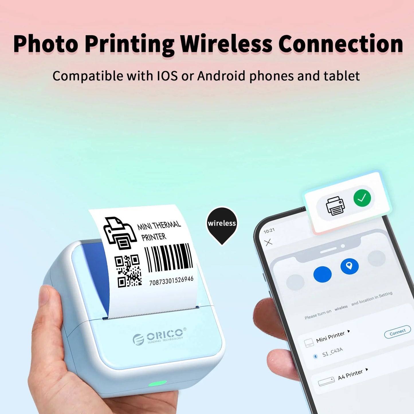 Orico Mini Thermal Printer – Portable Ink-Free DIY Photo & Document Printer exovai.com