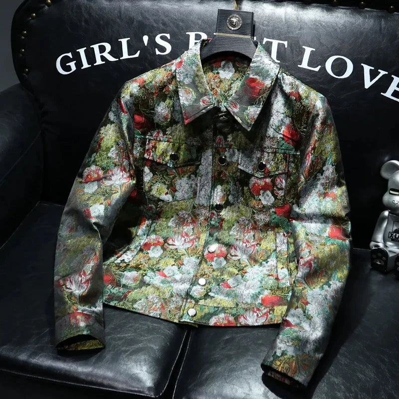 2025 Autumn Winter Men's Jacket Lapel Long Sleeve Casual Jackets Male Luxury Jacquard Social Business Outwear Windproof Coats exovai.com