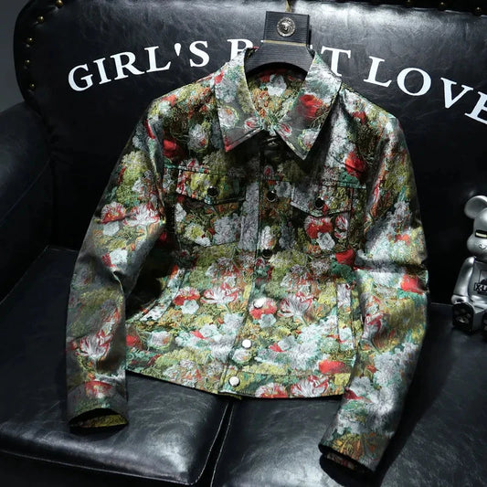 2025 Autumn Winter Men's Jacket Lapel Long Sleeve Casual Jackets Male Luxury Jacquard Social Business Outwear Windproof Coats exovai.com