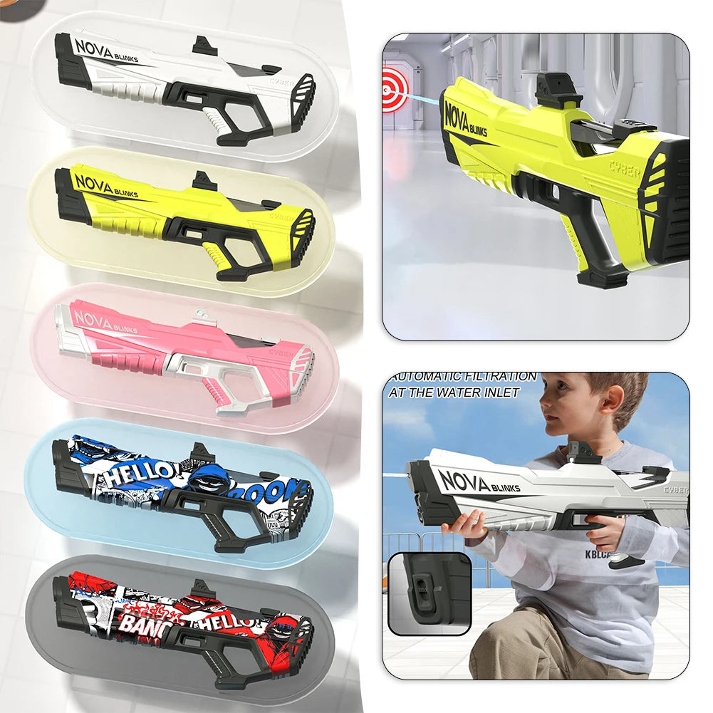 Automatic Electric Water Gun Auto Suction Water Guns for Adult Kids Battery Powered Squirt Blaster Summer Pool Beach Outdoor Toy exovai.com