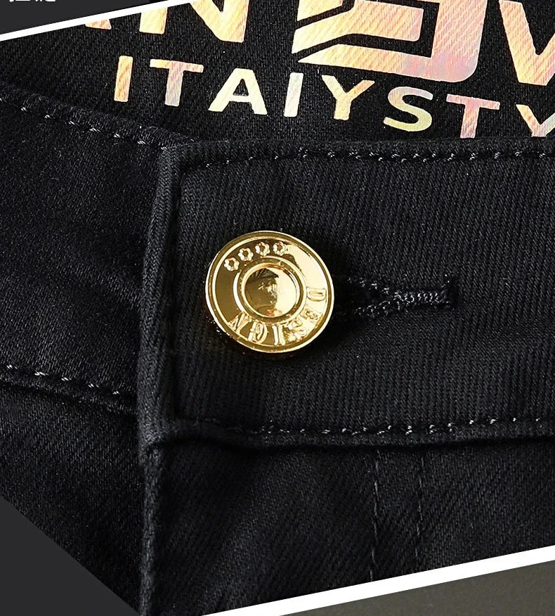 New Men'S Jeans Fashion Casual Slim Fit Version Elastic Blue High Quality Design Business Party Straight Tall Denim Pants exovai.com