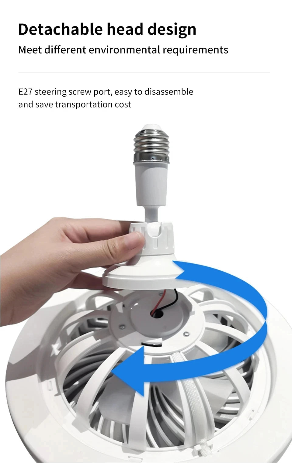2 In 1 Ceiling Fan Lamps 3 Speeds Adjustable E27 Base Infinitely Dimmable for Living Room Bedroom Study LED Decorative Light exovai.com