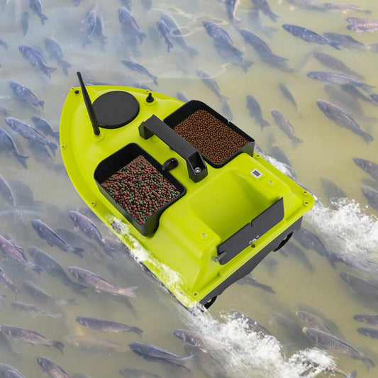 GPS Fishing Bait Boat Green with Remote Control Dual 390 Motors Three-bladed Propeller for Outdoor Fishing exovai.com