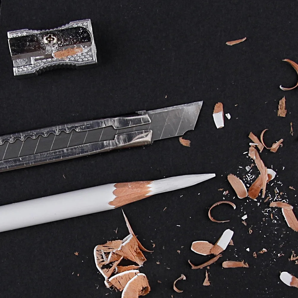 3Pcs Soft/Medium/Hard Charcoal Pencils Set Art Supplies White/Black Charcoal Pen Sketch Pencil Drawing Pencil Professional exovai.com