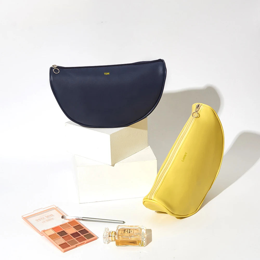 Custom Name Cow Leather Pencil Case Luxury Zipper Business Office Storage Bag Student Pen Bag Personalized Cosmetic Bags Gift exovai.com