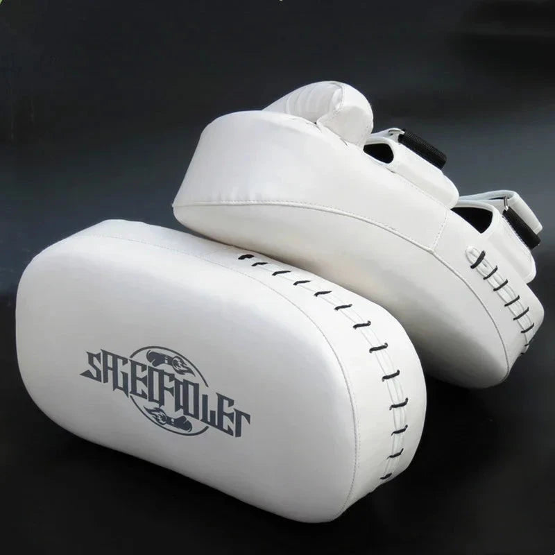 PU Leather Kickboxing Target Professional Curved Boxing Muay Thai Hand Target Arts Taekwondo Karate Training Punching Pads exovai.com