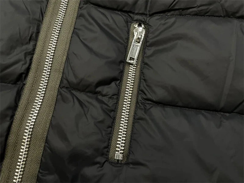 RO style shark head loose casual high street trend men and women hooded black down jacket exovai.com
