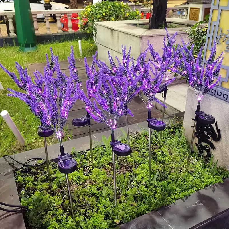 Solar Powered LED Lights Outdoor Lawn Garden Decor Halloween Christmas Festive Atmosphere Lavender Lawn Waterproof Landscape exovai.com