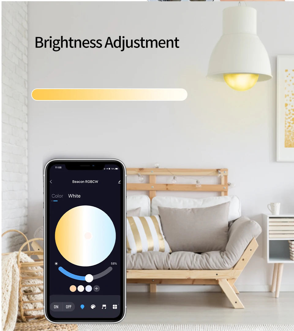 Tuya Smart LED Bulb E27 APP Control Dimmable Light Bluetooth RGB Lamp 220V Bedroom Decoration Party Lighting Smart Life exovai.com