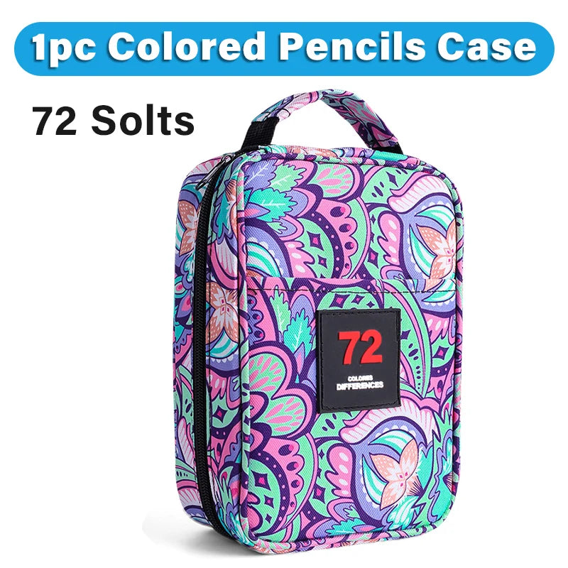 72 Slots Color Pencil Case,Pen Case Organizer with Handy Wrap & Zipper,Multilayer Holder,Colored Pencils & Gel Pen Bag exovai.com