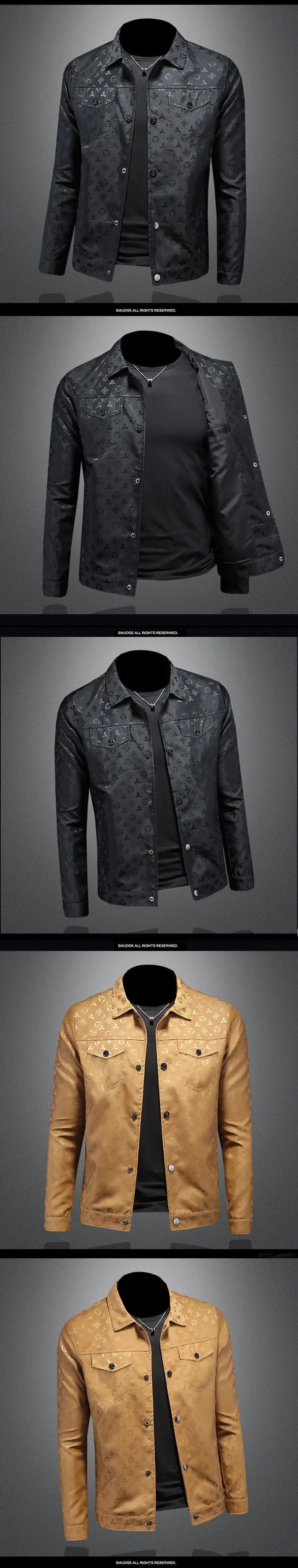 Men's Autumn Jacket Printed Flower Lapel Slim Fit Thin Casual Trendy High Quality Large Size exovai.com