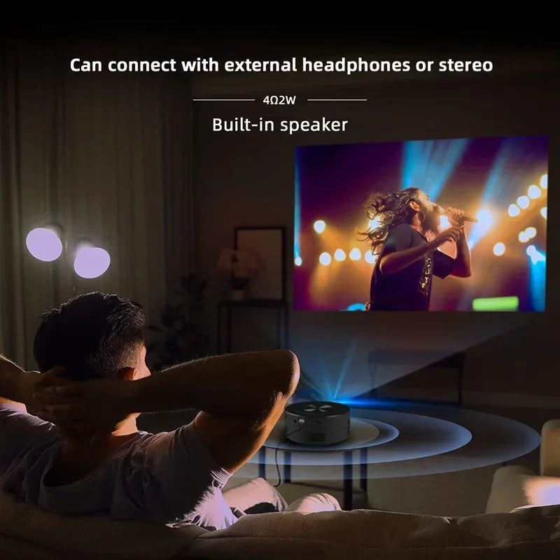 Mini YT200 Projector Home Micro Portable Outdoor Support 1080p Built In Speaker Mobile Phone Same Screen Projector Machine exovai.com