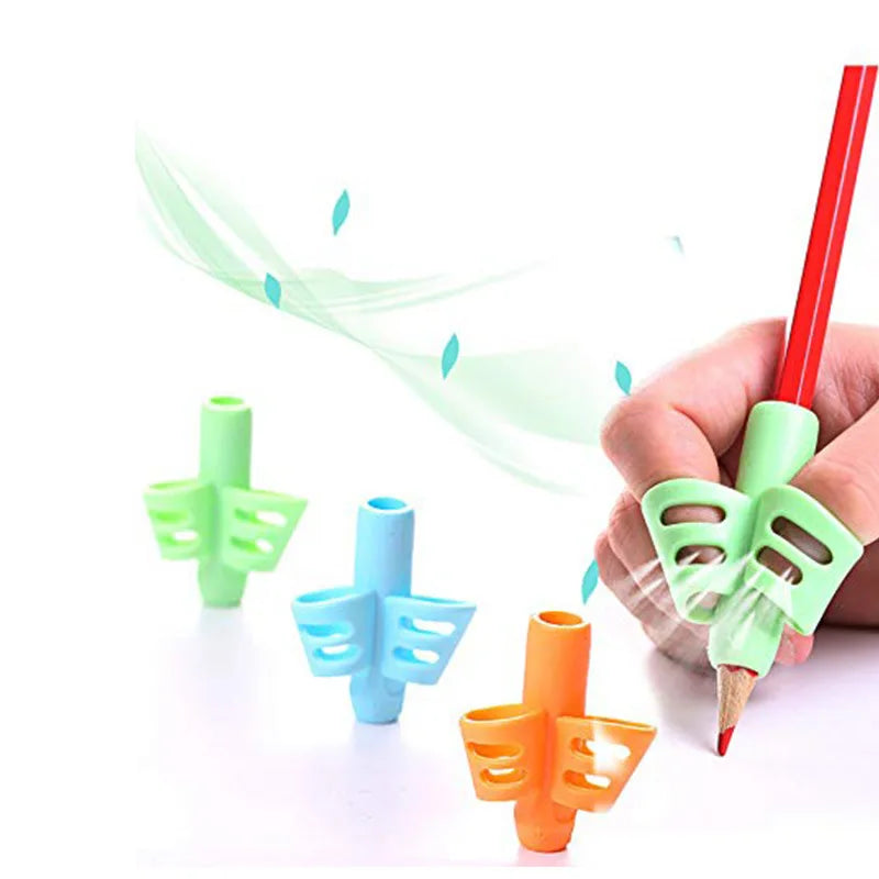 1/3pcs Children Writing Pencil Pan Holder Kids Learning Practise Silicone Pen Aid Grip Posture Correction Device for Students exovai.com