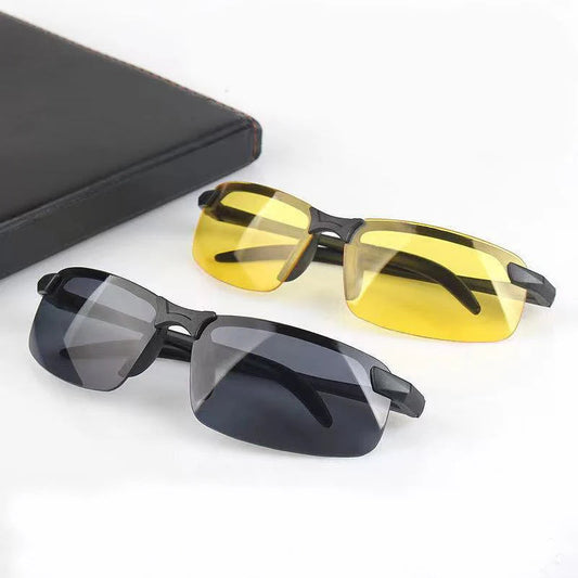 Night Vision Glasses Men Anti-Glare Driving Half Frame Sunglasses for Driver Outdoor Sport Goggles Women Day and Night Eyewear exovai.com